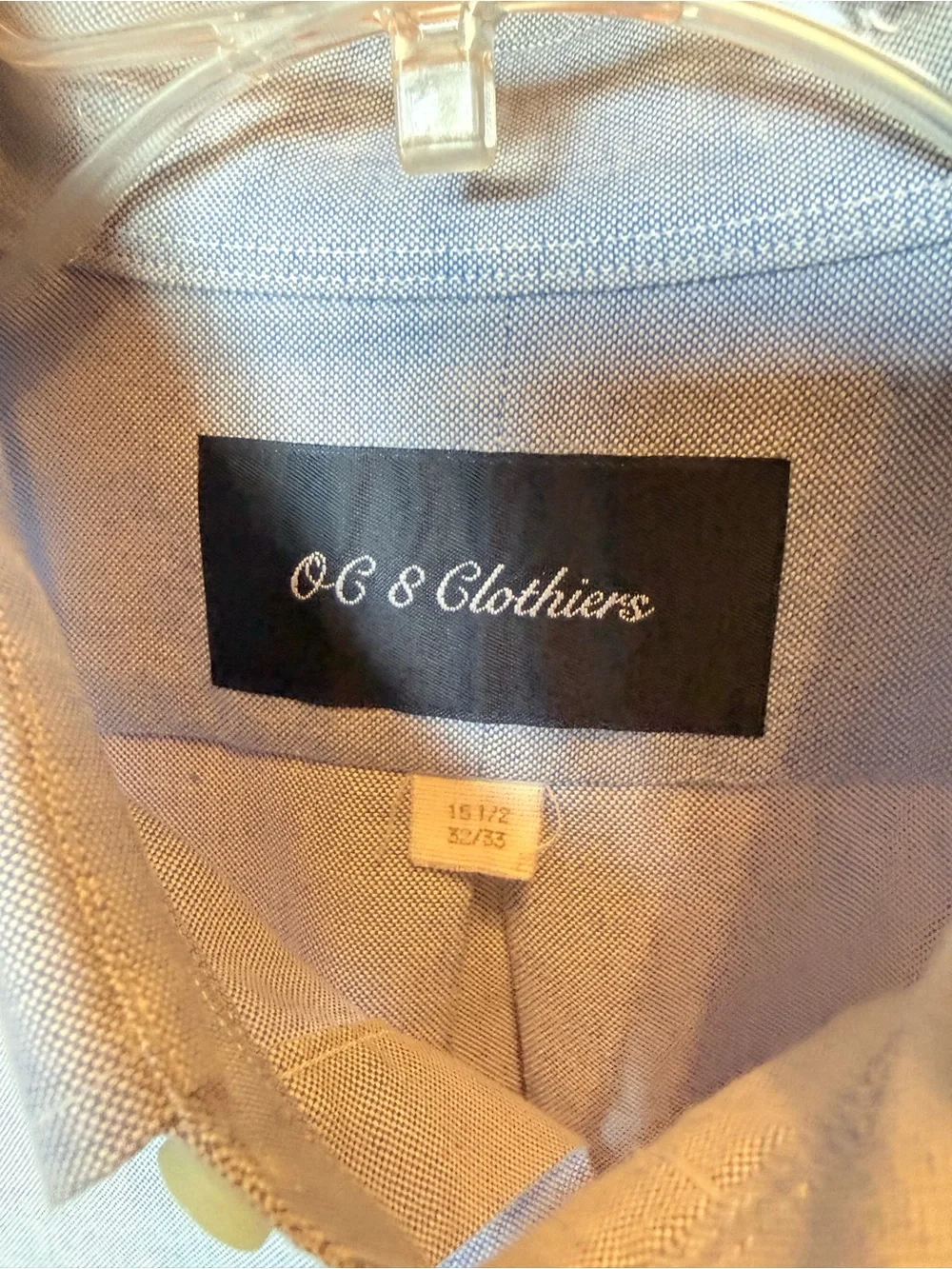 OC & Clothiers Men's Light Blue Textured Dress Shirt - Size 15.5 32/33